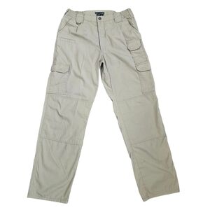 5.11 511 Tactical Pants Mens Size 34X34 Cargo Utility Ripstop Khaki Double Knee